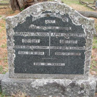 TOIT Johannes Jacobus, du 1860-1934 &amp; Anna Emmerentia 1868-1939