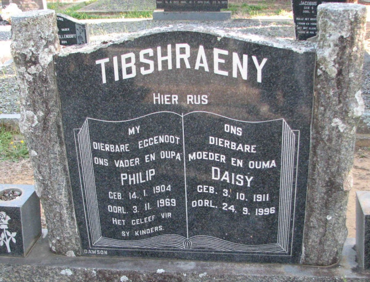 TIBSHRAENY Philip 1904-1969 &amp; Daisy 1911-1996