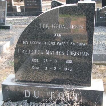 TOIT Frederick Mathys Christian, du 1908-1975