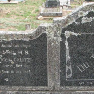 TOIT Stephanus H., du 1883-1941 &amp; Anna M.B. CALITZ 1889-1951