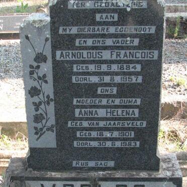 VOSLOO Arnoldus Francois 1884-1957 &amp; Anna Helena VAN JAARSVELD 1901-1983