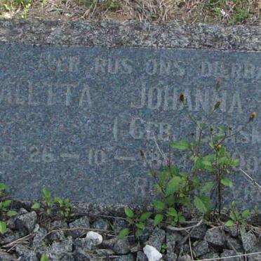 VUUREN Aletta Johanna, van nee ERASMUS 1884-19??