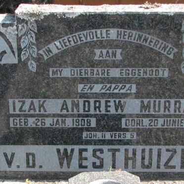 WESTHUIZEN Izak Andrew Murray, v.d. 1908-1960