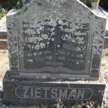 ZIETSMAN C????? F. 1884-1965 &amp; Cornelia Susanna 1896-1973