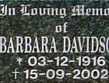 DAVIDSON Barbara 1916-2002