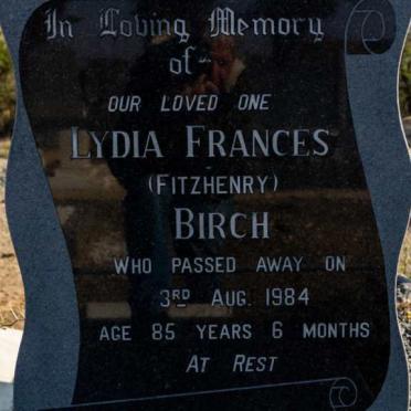 BIRCH Lydia Frances nee FITZHENRY -1984