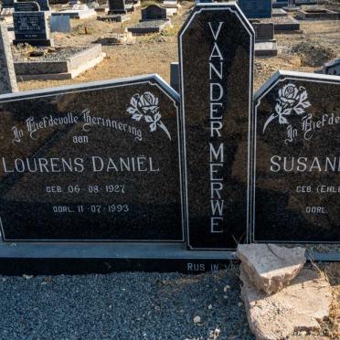 MERWE Lourens Daniel, van der 1927-1993 &amp; Susanna Sophia EHLERS 1928-