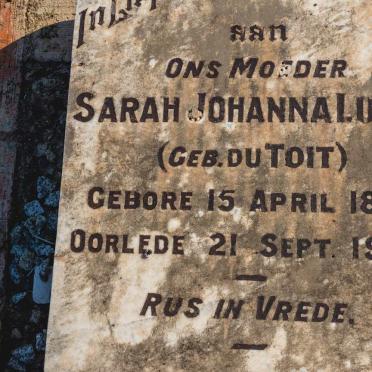 LUBBE Sarah Johanna nee DU TOIT 1874-1944