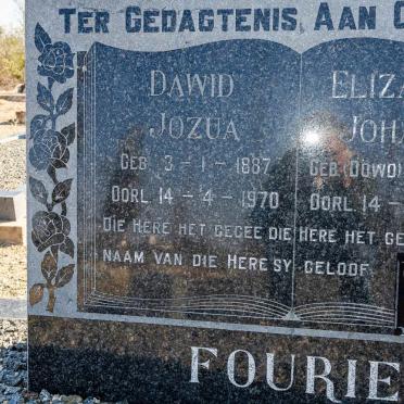 FOURIE Dawid Jozua 1887-1970 &amp; Elizabeth Johanna DOWD 1882-1967