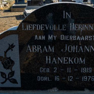 HANEKOM Abram Johannes 1919-1976