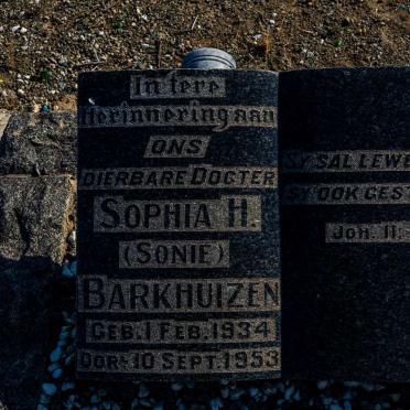 BARKHUIZEN Sophia H. 1934-1953