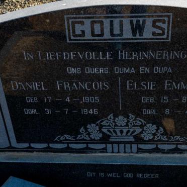 GOUWS Daniel Francois 1905-1946 &amp; Elsie Emmerentia 1906-1980