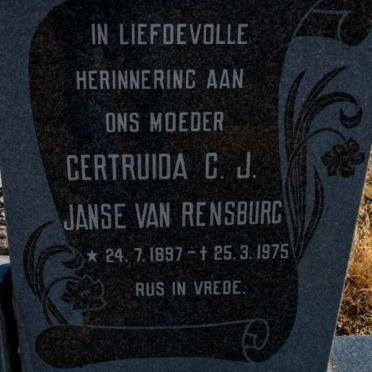 RENSBURG Gertruida C.J., Janse van 1897-1975