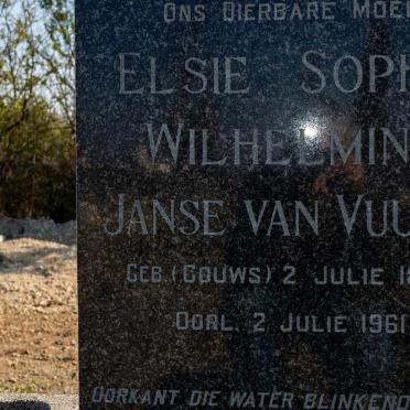 VUUREN Elsie Sophia Wilhelmina, Janse van nee GOUWS 1889-1961