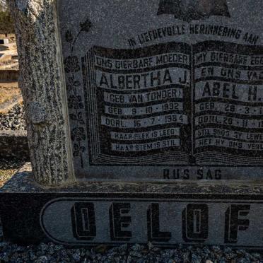 OELOFSE Abel H.C. 1886-1951 &amp;  Albertha J. VAN TONDER 1892-1984