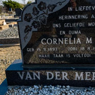 MERWE Cornelia M.P., van der 1893-1987