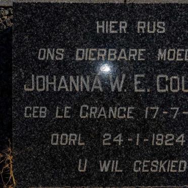 GOUWS Johanna W.E. nee LE GRANCE 1894-1924