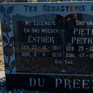 PREEZ Pieter Petrus, du 1910-1979 &amp; Esther 1917-1970