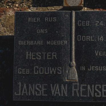 RENSBURG Hester, Janse van nee GOUWS 1901-1957