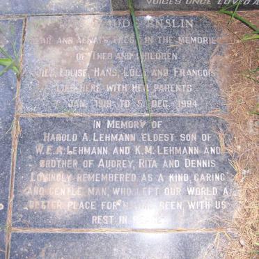 ENSLIN Rita Maude 1919-1994 :: LEHMANN Harold A.