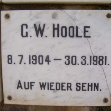 HOOLE C.W. 1904-1981
