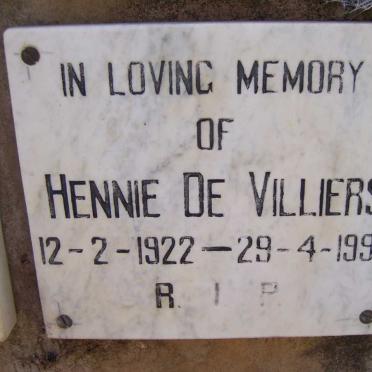 VILLIERS Hennie, de 1922-1990