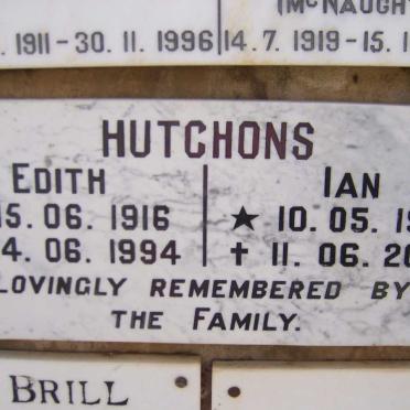 HUTCHONS Ian 1914-2003 &amp; Edith 1916-1994