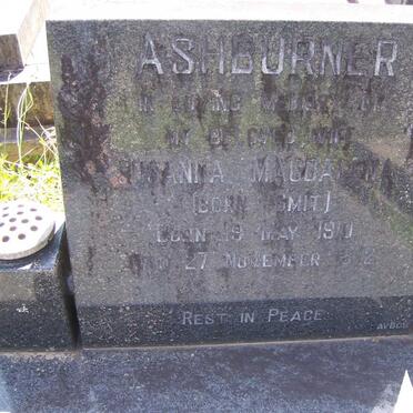 ASHBURNER Susanna Magdalena nee SMIT 1910-1972