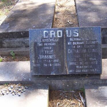 CROUS Petrus Johannes 1902-1994 &amp; Catharina LEACH 1904-1973