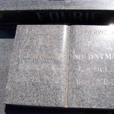 FOURIE Theunis Theodorus 1913-1982 &amp; Martie SNYMAN 1914-1992