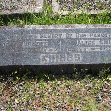 KNIBBS Robert Ernest 1874-1962 &amp; Alice Emily 1881-1958