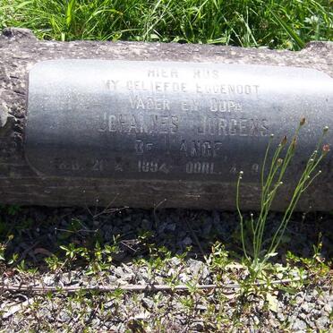 LANGE Johannes Jurgens, de 1894-1967