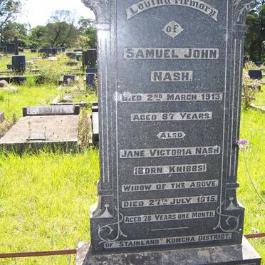 NASH Samuel John -1913 &amp; Jane Victoria KNIBBS -1915
