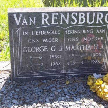 RENSBURG George G.J., van 1890-1963 &amp; Martha H.J. 1905-1989