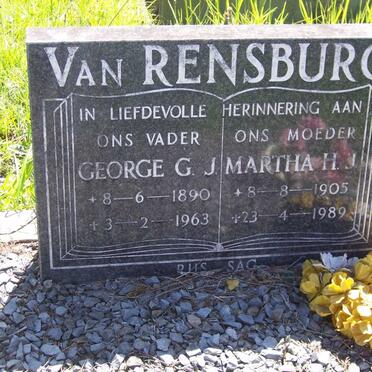 RENSBURG George G.J., van 1890-1963 &amp; Martha H.J. 1905-1989