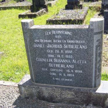 SUTHERLAND Daniel Jacobus 1882-1953 &amp; Cornelia Susanna Aletta GREYLING 1899-1984