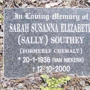 SOUTHEY Sarah Susanna Elizabeth formerly CHEMALY nee VAN NIEKERK 1936-2000