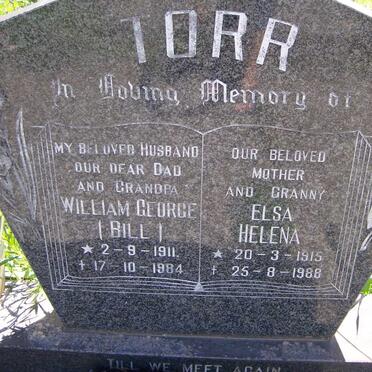 TORR William George 1911-1984 &amp; Elsa Helena 1915-1988