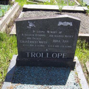 TROLLOPE Colin Ernest Watts 1930-1980 &amp; Rona Ann 1938-1985