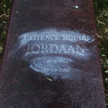 JORDAAN Patience Mgudu 1924-2005