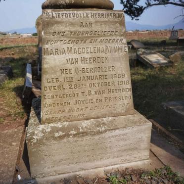 HEERDEN Maria Magdelena, van nee OBERHOLZER 1889-1918