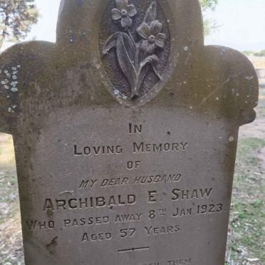 SHAW Archibald E. -1923