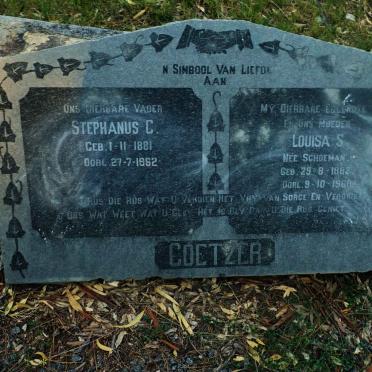 COETZER Stephanus C. 1881-1962 &amp; Louisa S. SCHOEMAN 1882-1960