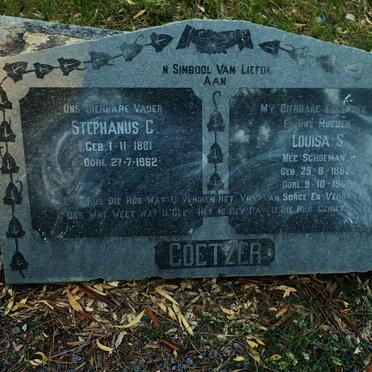 COETZER Stephanus C. 1881-1962 &amp; Louisa S. SCHOEMAN 1882-1960