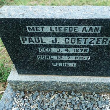 COETZER Paul J. 1875-1957