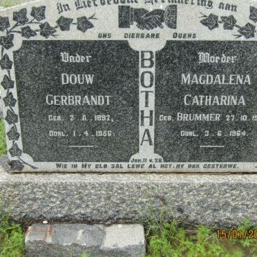 BOTHA Douw Gerbrandt 1892-1956 &amp; Magdalena Catharina BRUMMER 1903 - 1964