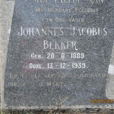 BEKKER Johannes Jacobus 1889-1939