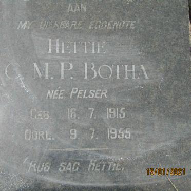 BOTHA C.M.P. nee PELSER 1915-1955