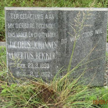BEKKER Jacobus Johannes Albertus 1893-1962