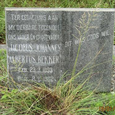 BEKKER Jacobus Johannes Albertus 1893-1962